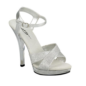 Lava Shoes Womens Essence Silver Glitter Sandals Prom and Evening Shoes