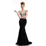 Johnathan Kayne Womens 400 Black Chiffon  Prom Dresses