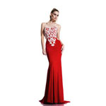Johnathan Kayne Womens 541 Red Jersey  Prom Dresses