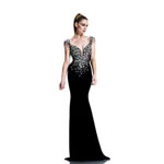 Johnathan Kayne Womens 560 Black Velvet  Prom Dresses