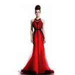 Johnathan Kayne Womens 580 RedBlack Taffeta  Prom Dresses