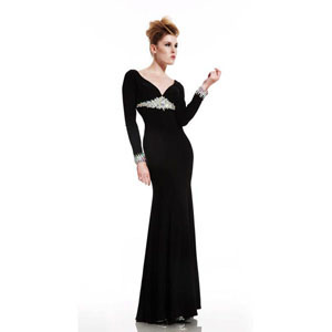 Johnathan Kayne Womens 415 Black Synthetic  Prom Dresses