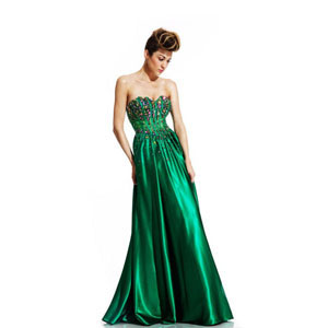 Johnathan Kayne Womens 416 Emerald Synthetic  Prom Dresses