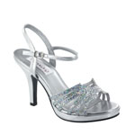 Dyeables Womens Leah Silver Glitter Glitter Platforms Prom and Evening Shoes