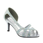Dyeables Womens Indie Silver Glitter Sandals Prom and Evening Shoes