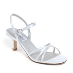 Dyeables Womens Flamingo White Satin Sandals Wedding Shoes
