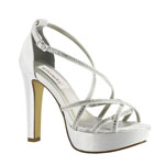 Dyeables Womens Taylor White Satin Platforms Wedding Shoes