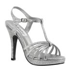 Dyeables Womens Kaylee Silver Glitter Glitter Platforms Prom and Evening Shoes
