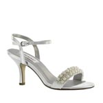 Dyeables Womens Anabelle White Satin Sandals Wedding Shoes