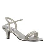 Dyeables Womens Sage Silver Metalllic Sandals Prom and Evening Shoes