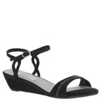 Dyeables Womens Mallory Black Satin Sandals Prom and Evening Shoes