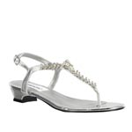 Dyeables Womens Sarah Silver Metalllic Sandals Prom and Evening Shoes