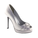Dyeables Womens Gianna Silver Satin Platforms Wedding Shoes