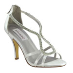 Dyeables Womens Josie White Satin Sandals Wedding Shoes