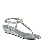 Dyeables Womens Myra Silver Metalllic Sandals Prom and Evening Shoes