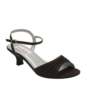Dyeables Womens Brielle Black Satin Sandals Wedding Shoes