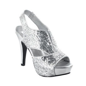 Dyeables Womens Kat Silver Glitter Glitter Platforms Prom and Evening Shoes