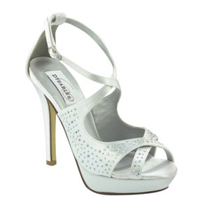 Dyeables Womens Sonya White Satin Platforms Wedding Shoes