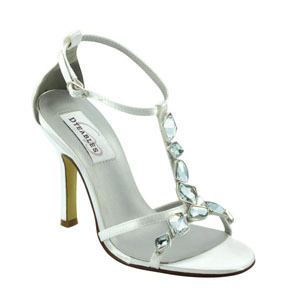 Dyeables Womens Kenzie White Satin Sandals Wedding Shoes