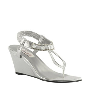 Dyeables Womens Mila Silver Shimmer Synthetic Sandals Wedding Shoes