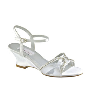 Dyeables Womens Peg White Metalllic Sandals Prom and Evening Shoes
