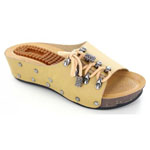 Helens Heart Womens CFW-B01 Tan Fabric Sandals Casual Shoes