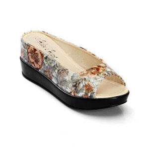 Helens Heart Womens CFW-8127-B6 Floral PU Wedge Casual Shoes