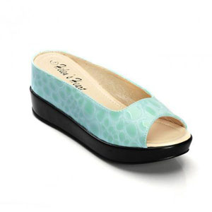 Helens Heart Womens CFW-8127-B7 Turquoise PU Wedge Casual Shoes