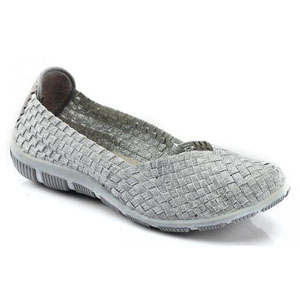 Helens Heart Womens CFW-S03 Silver Fabric/Lace Sneakers Casual Shoes