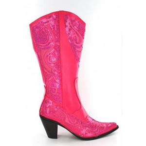 Helens Heart Womens LB-0290-10 Fuchsia Sequin Boots Casual Shoes