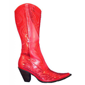Helens Heart Womens LB-0290-10 Red Sequin Boots Casual Shoes