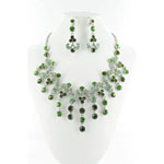 Jewelry by HH Womens NS-H005085 green Beaded   Necklaces Jewelry