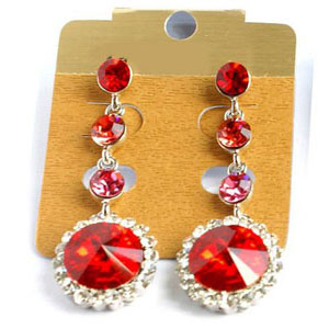 Jewelry by HH Womens JE-X001831 red Beaded   Earrings Jewelry