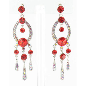 Jewelry by HH Womens JE-X001913 red Beaded   Earrings Jewelry