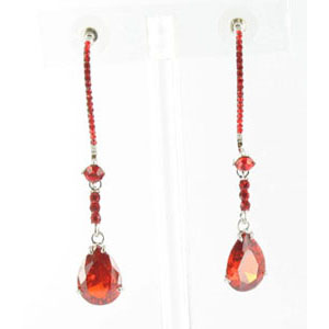 Jewelry by HH Womens JE-X003116 siam red Beaded   Earrings Jewelry