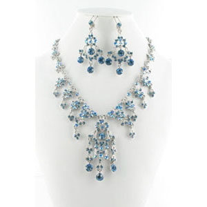 Jewelry by HH Womens NS-H1959 blue Beaded   Necklaces Jewelry