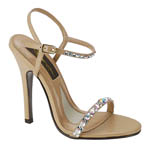Johnathan Kayne Womens Savannah Taupe Beaded Sandals Prom and Evening Shoes