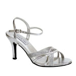Touch Ups Womens Taryn Silver Glitter Sandals Prom and Evening Shoes