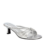 Touch Ups Womens Phoebe Silver Satin Slide Wedding Shoes