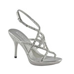 Touch Ups Womens Trinity Silver Synthetic Sandals Prom and Evening Shoes