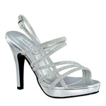 Touch Ups Womens Julie Silver Beaded Sandals Prom and Evening Shoes