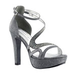 Touch Ups Womens Breeze Pewter Metalllic Platforms Prom and Evening Shoes