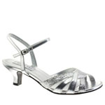 Touch Ups Womens Jane Silver Glitter Sandals Prom and Evening Shoes