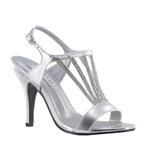 Touch Ups Womens Carmen Silver Synthetic Sandals Prom and Evening Shoes