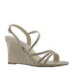 Touch Ups Womens Paige Champagne Synthetic Sandals Prom and Evening Shoes