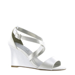 Touch Ups Womens Jenna White Satin Sandals Wedding Shoes