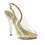 Touch Ups Womens May Taupe Vinyl Sling Back Prom and Evening Shoes
