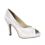 Touch Ups Womens Erika White Satin Peep/Open Toe Prom and Evening Shoes