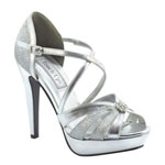 Touch Ups Womens Stella Silver Synthetic Sandals Prom and Evening Shoes