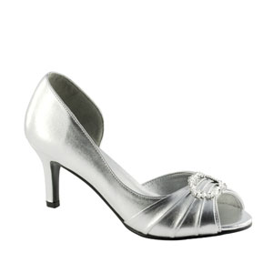 Touch Ups Womens Ivanna Silver Satin Sandals Wedding Shoes
